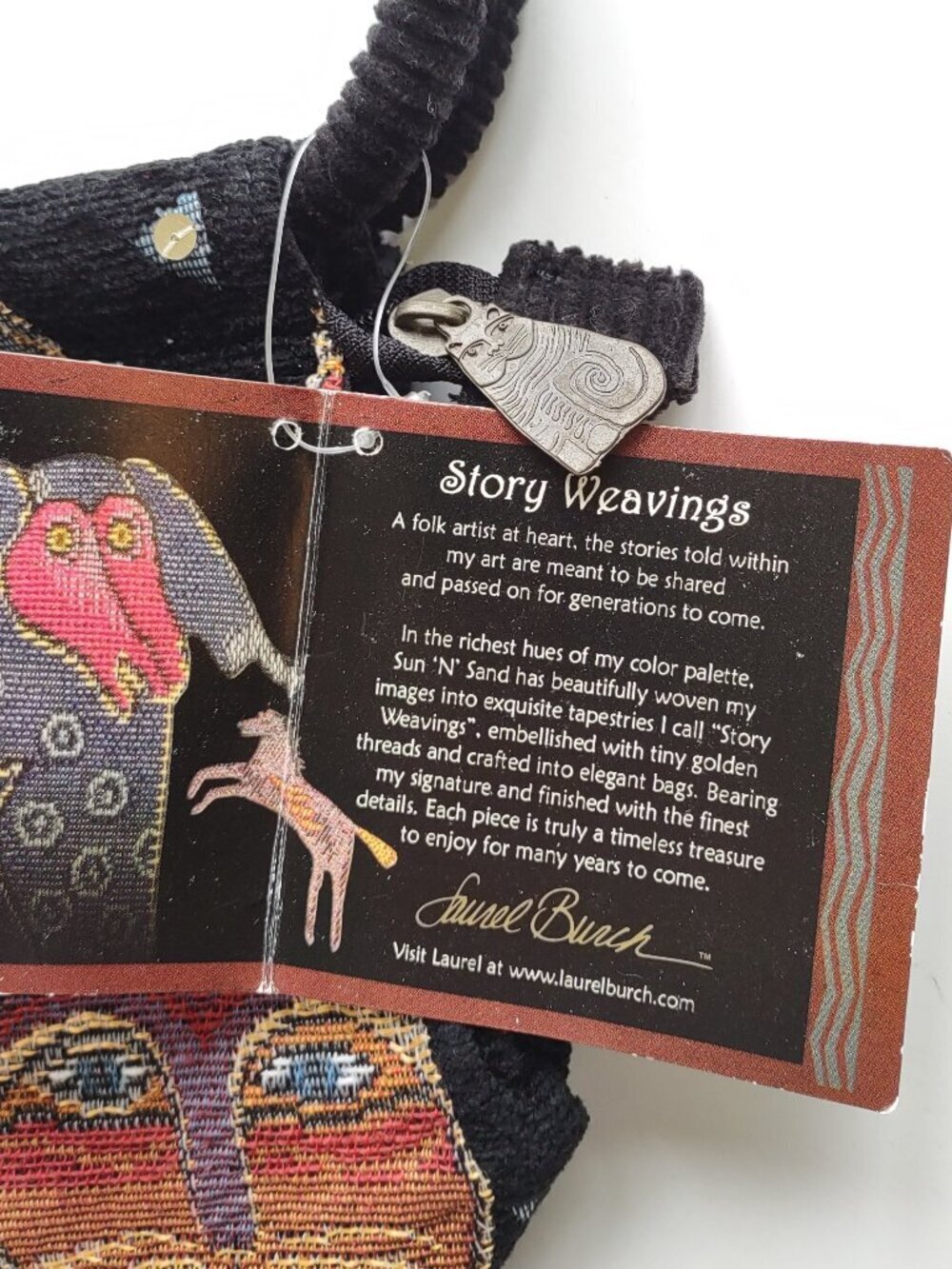 Laurel Burch Tapestry Bag & Crew Socks *BUNDLE Boho Whimsy Artsy Cats Felines - Picture 10 of 13